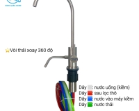 Vòi 4 Dây 10mm Lắp Âm Chuyên Dụng Cho Máy Lọc Nước Điện Giải Ion Kiềm INOX 304 CAO CẤP
