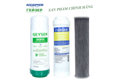 Bộ combo 3 lõi lọc nước 123 Nano geyser ( aragon bio, ecotar, discruptor ) dùng cho máy lọc nước ecotar 8 và máy ecotar 4, hàng nhập khẩu chính hãng