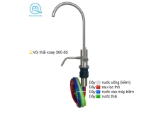 Vòi 4 Dây 10mm Lắp Âm Chuyên Dụng Cho Máy Lọc Nước Điện Giải Ion Kiềm INOX 304 CAO CẤP