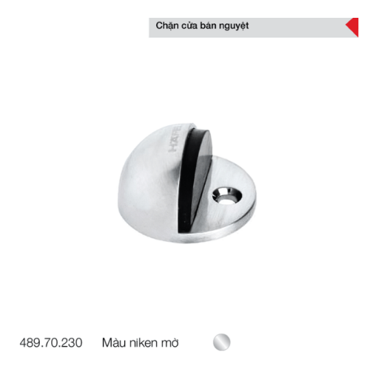 Chặn cửa bán nguyệt Häfele màu niken mờ 489.70.230