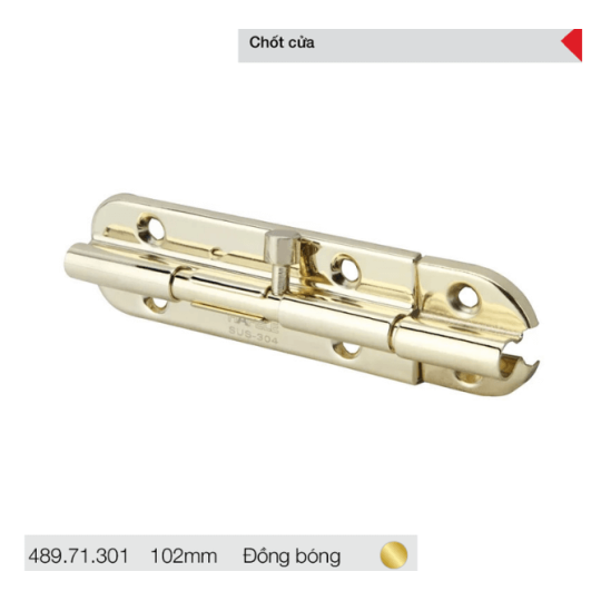 Chốt cửa 102mm – Đồng bóng 489.71.301