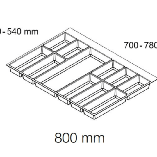 Khay chia cho hộc tủ rộng 800mm, Màu trắng 556.52.748