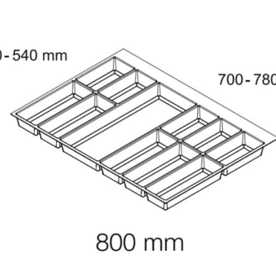 Khay chia cho hộc tủ rộng 900mm, Màu trắng 556.52.749