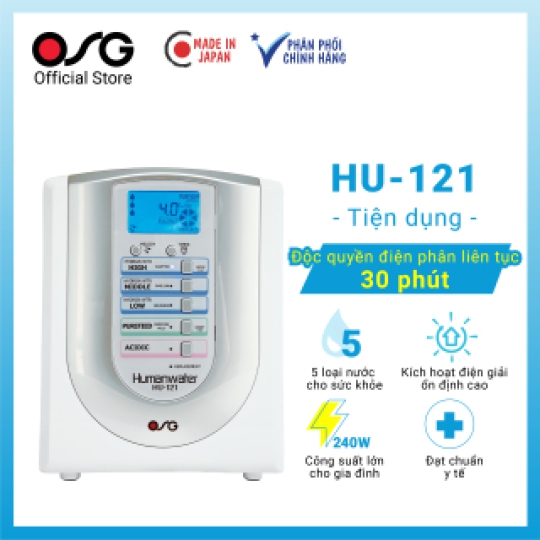 Máy lọc nước điện giải ion kiềm OSG Humanwater Hu121 - MADE IN JAPAN