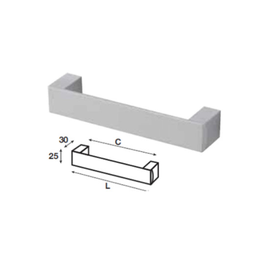 Tay nắm tủ Hafele, màu bạc 128x143mm 110.73.932