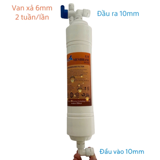Lõi Lọc UF 10mm - Màng Lọc UF 10mm Korea có van xả thải 6mm